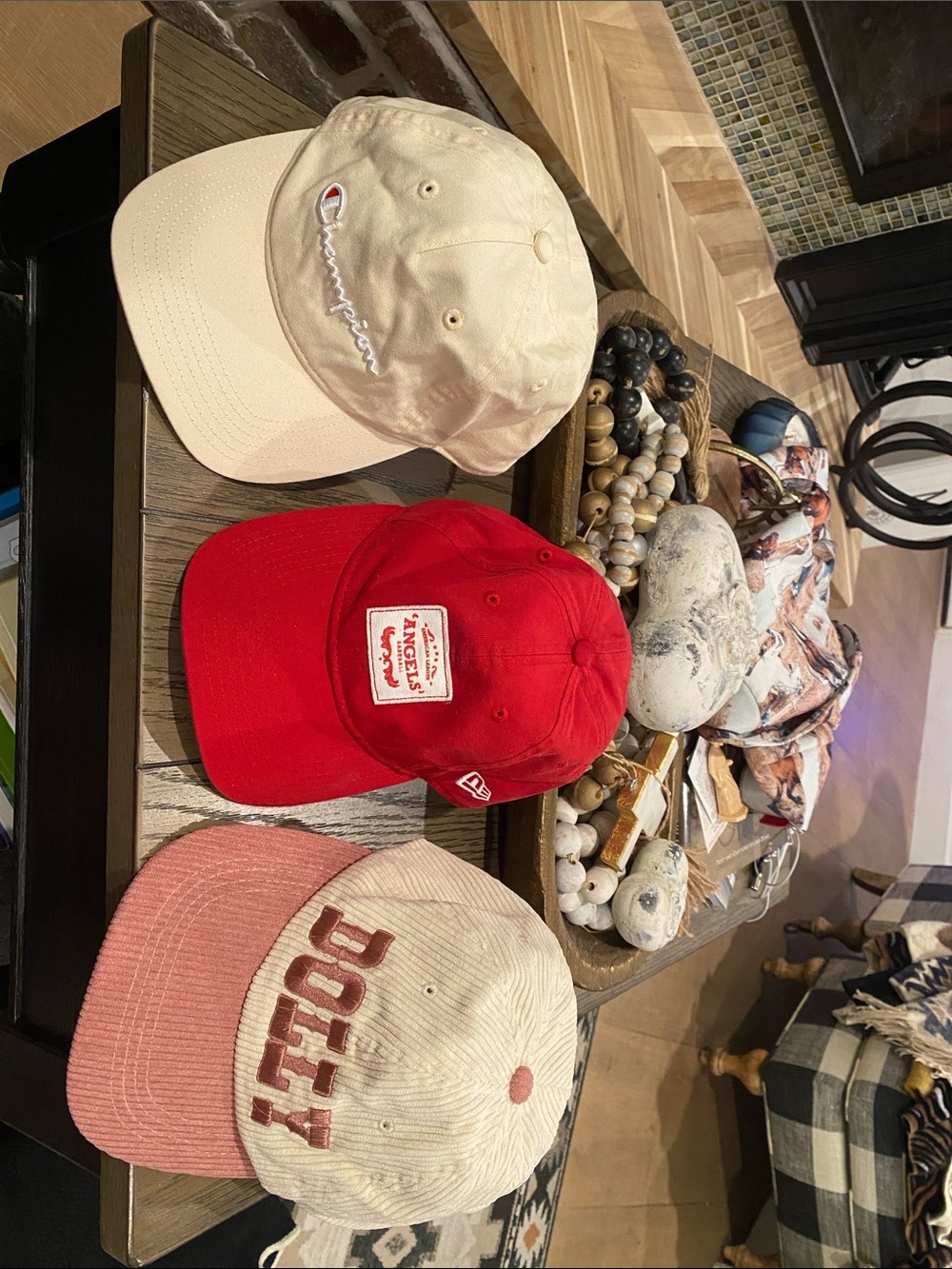 Champion Beige Baseball Cap with White Embroidered Logo
